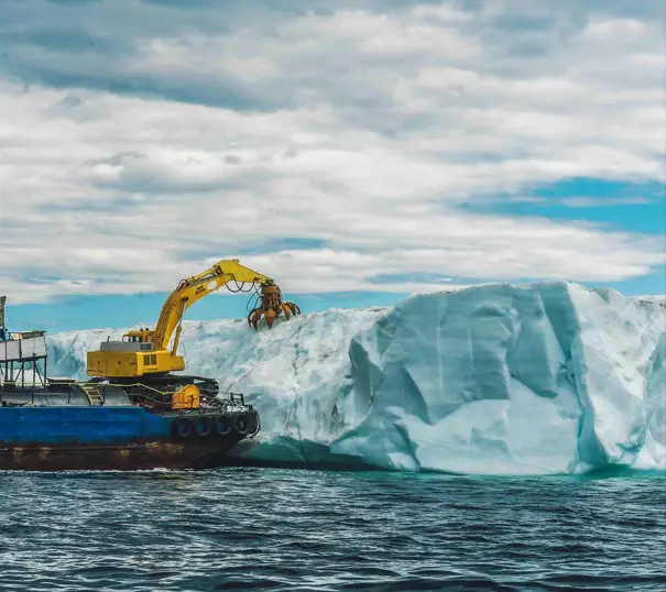 koparka na lodowcu w Podlaskim Ośrodku Kształcenia Operatorów